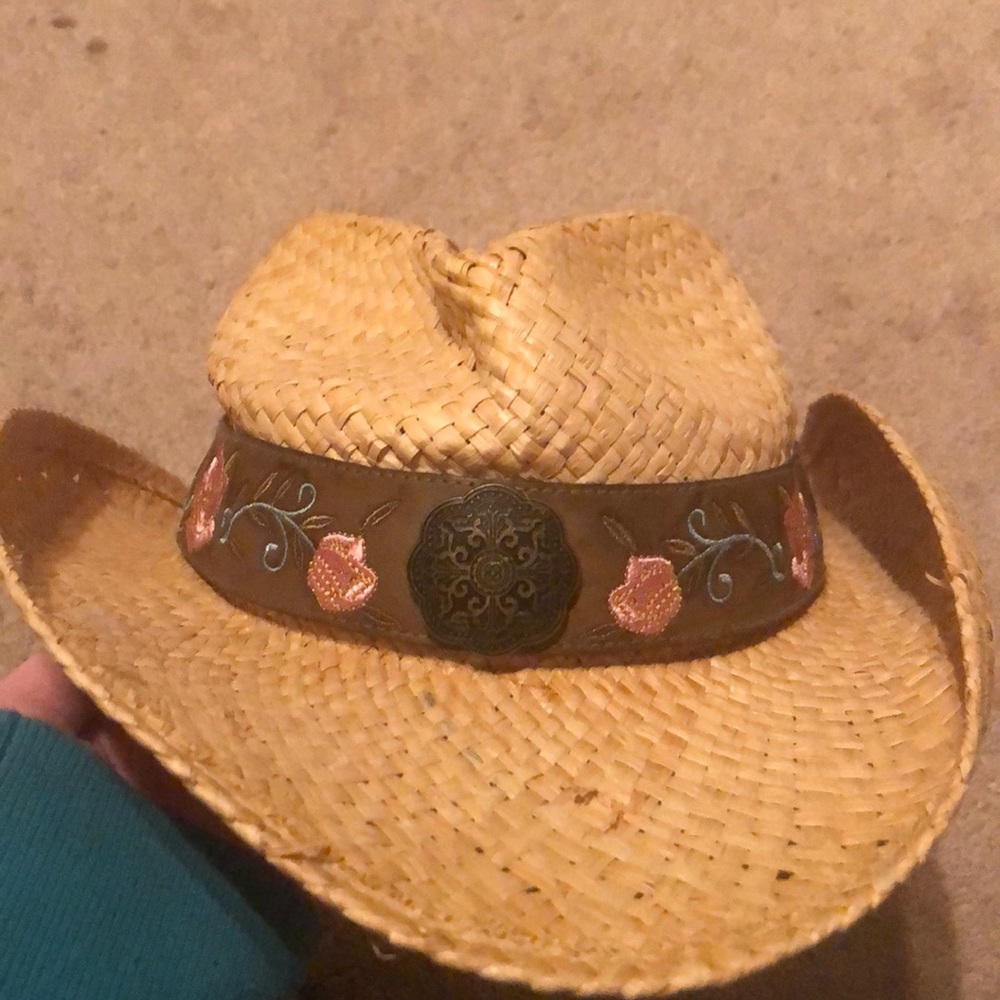 Cowboy Hat with embroidered faux leather. - Picture 1 of 3